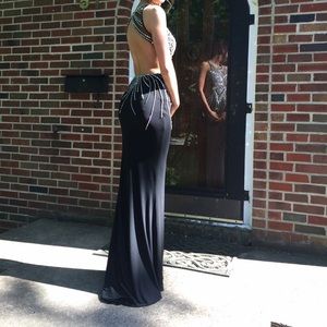 Black beaded gown